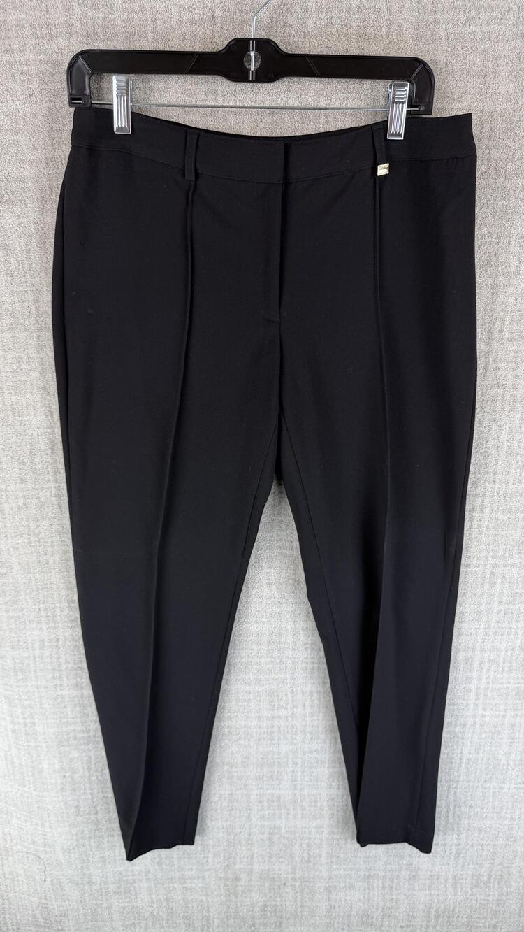 Calvin Klein Pants Womens 8P Black Tapered Slim Stretch Ponte Dress Business